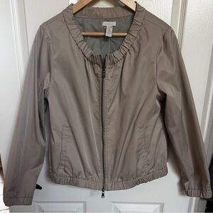 Chico's Taupe Bomber Jacket